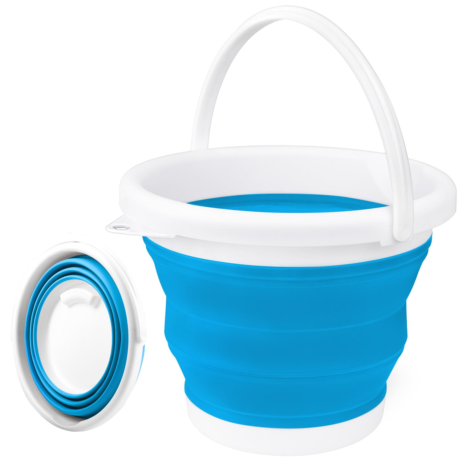 Photo 1 of 10L Collapsible Mop Bucket with Handle for Cleaning, Portable Car Wash Bucket Garden Cleaning Supplies, Ice Buckets for Parties Camping Fishing, Foldable Wash Basin Tub RV Accessories Household Use