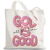 URLLUAE God Says You are Christian Canvas Tote Bags for Women, Inspirational Christian Gifts for Women