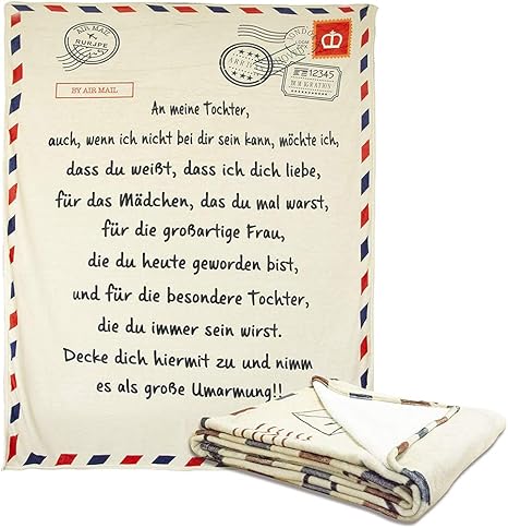 Deutsche Briefdecke Briefe Teppich An Meinen Sohn Und Meine Tochter Superweiche Decke Flanelldecke Winter Warm Soft Mail Decke Fur Kindergeschenke Amazon De Kuche Haushalt