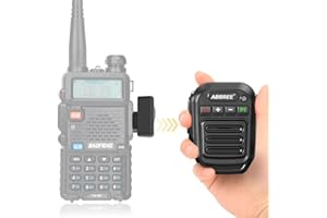 ABBREE Ham Radio Wireless Handheld Speaker Mic, 2 Pin Shoulder Microphone for Baofeng 5RM UV-5R,BF-F8HP PRO,AR-152,K5PLUS,GM-15Pro,UV-5G Plus UV-32 GM21 Walkie Talkie Accessories (Black)