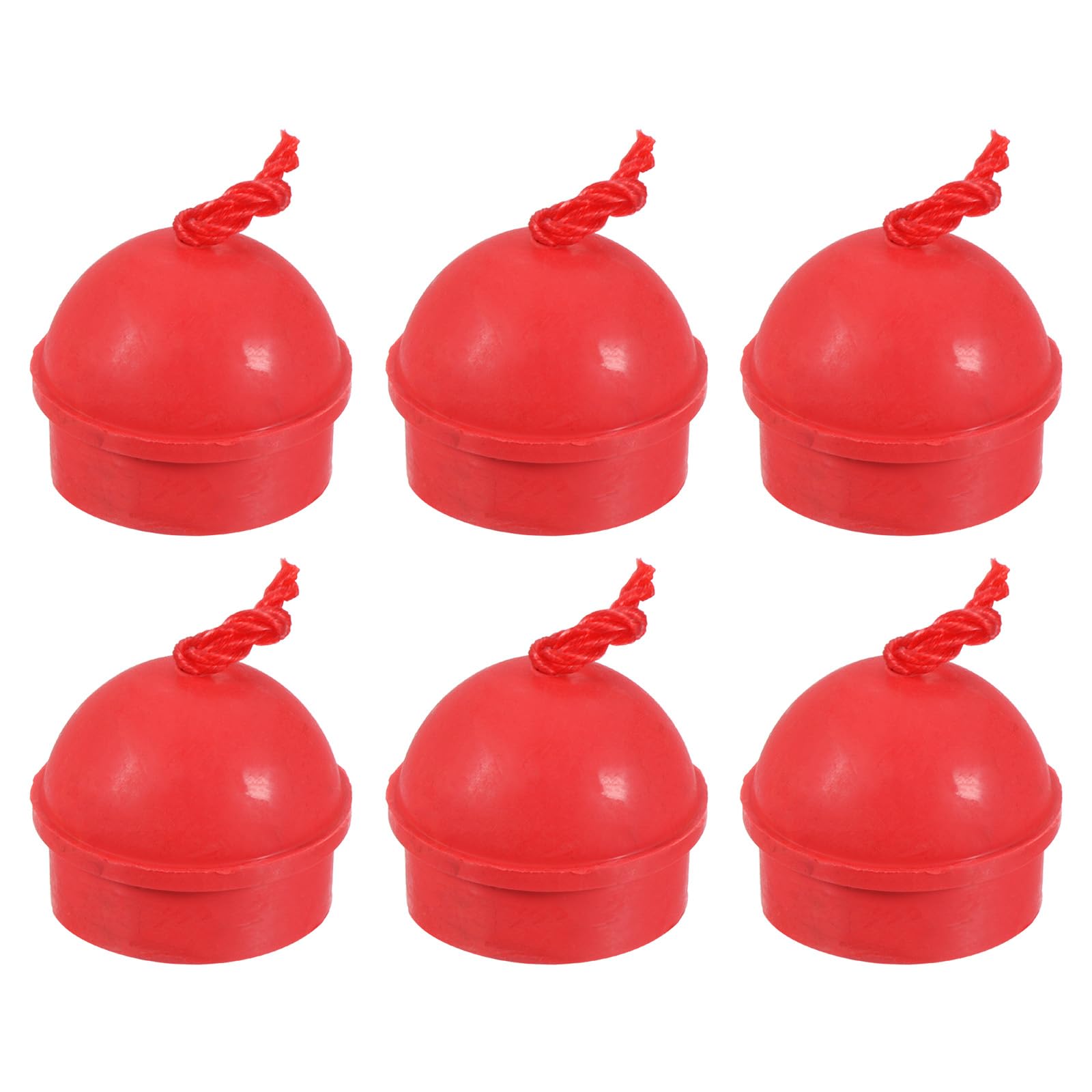 PATIKIL Cue Chalk Holder, 6 Pack Rubber Non Slip Pool Chalk Holders Billiard Cue Tips Chalks Case with Cord Snooker Pool Replacement, Red