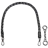 BEAULEGAN Purse Chain Handles - Short Strap Microfiber Leather - Replacement for Handbag or Shoulder Bag Set of 2, 23.6 Inch Long(Gunmetal)
