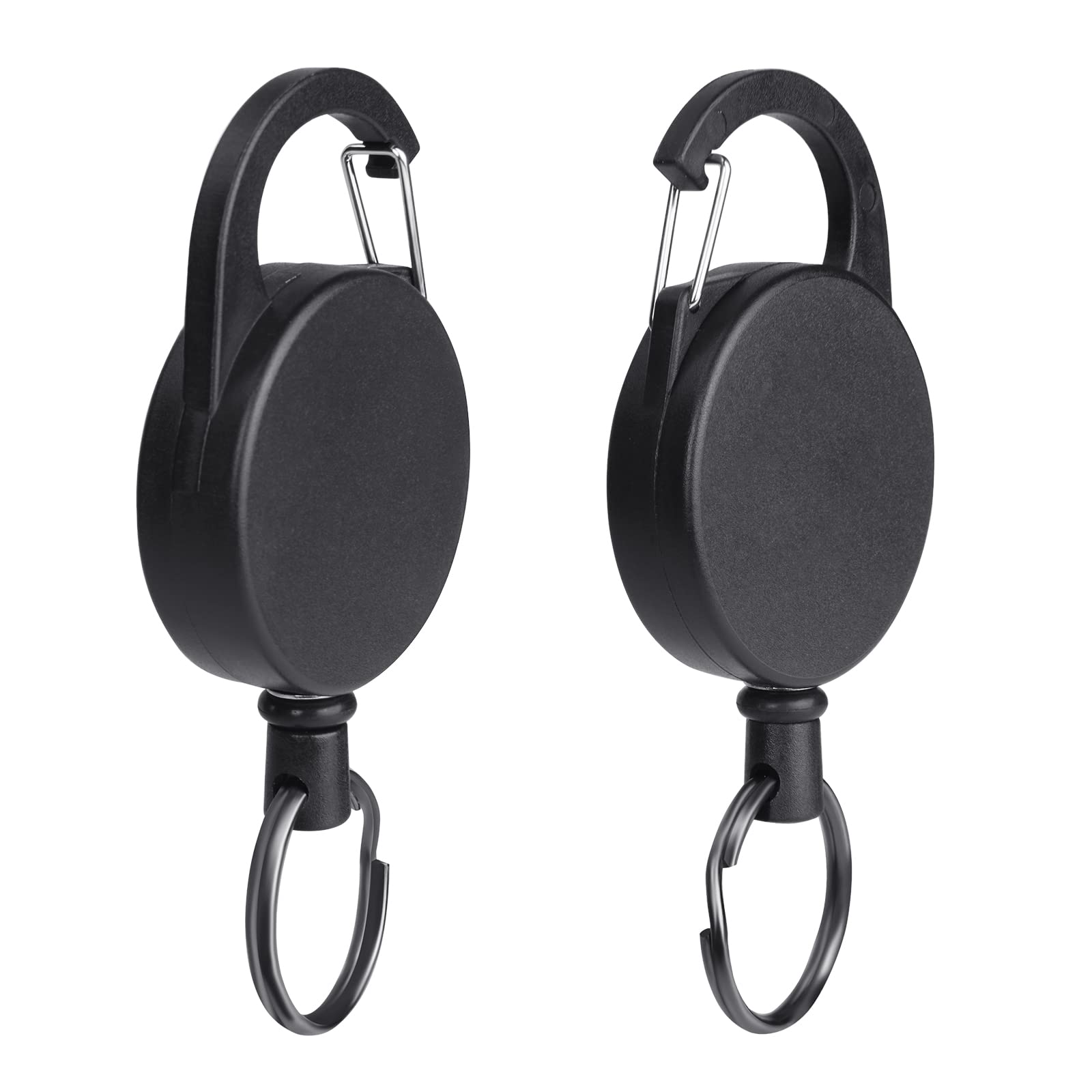 Vicloon Retractable Key Chain, 2 Pcs Badge Reel ID Card Badge Holder Heavy Duty Retractable Badge Holder with Carabiner D Ring — image 1