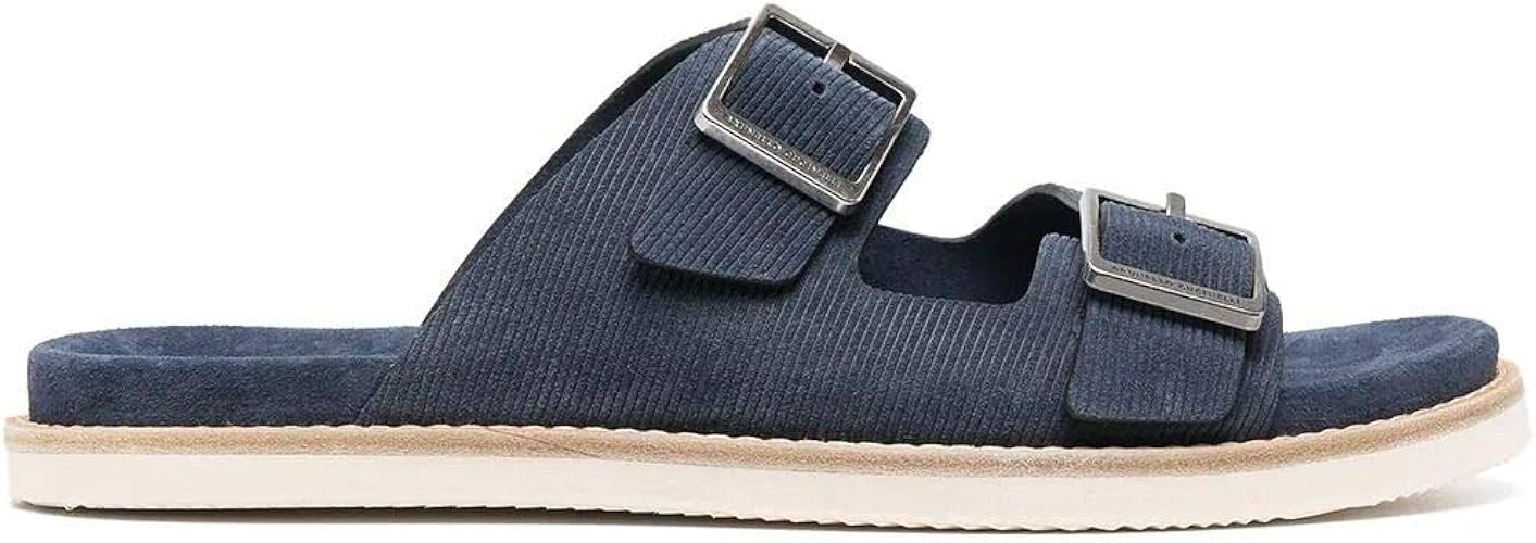 Amazon Brunello Cucinelli ラグジュアリーファッション メンズ Mzustwy235c7665 ブルー 革 サンダル Ss21 Brunello Cucinelli シューズ バッグ