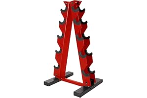 WF Athletic Supply Dumbbell Rack, 5-Tier A-Frame Dumbbell Rack for Dumbbell Storage, Color Options Available in Black/White/Green/Yellow/Red/Pink/Orange & Blue