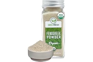 Geo-Fresh Fenugreek Powder Organic – 2.29 oz (65g) – Organic Fenugreek Powder – Ground Spices for Cooking – USDA Certified – Kosher, Non-GMO, Gluten-Free – Premium Quality Indian Spice