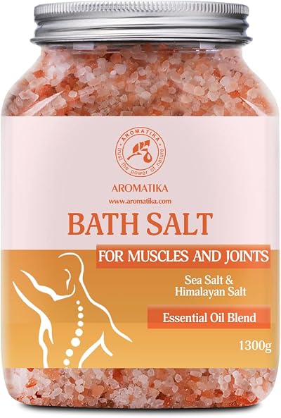 AROMATIKA Joint Muscle Bath Salts 1300g Sea Salt Lavender Sage Rosemary Oils
