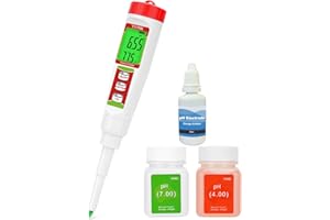 Digital Food pH Meter YINMIK pH Meter Food Fermentation with Calibration Solution Kit pH Test Strips for Food Spear Tip pH Me