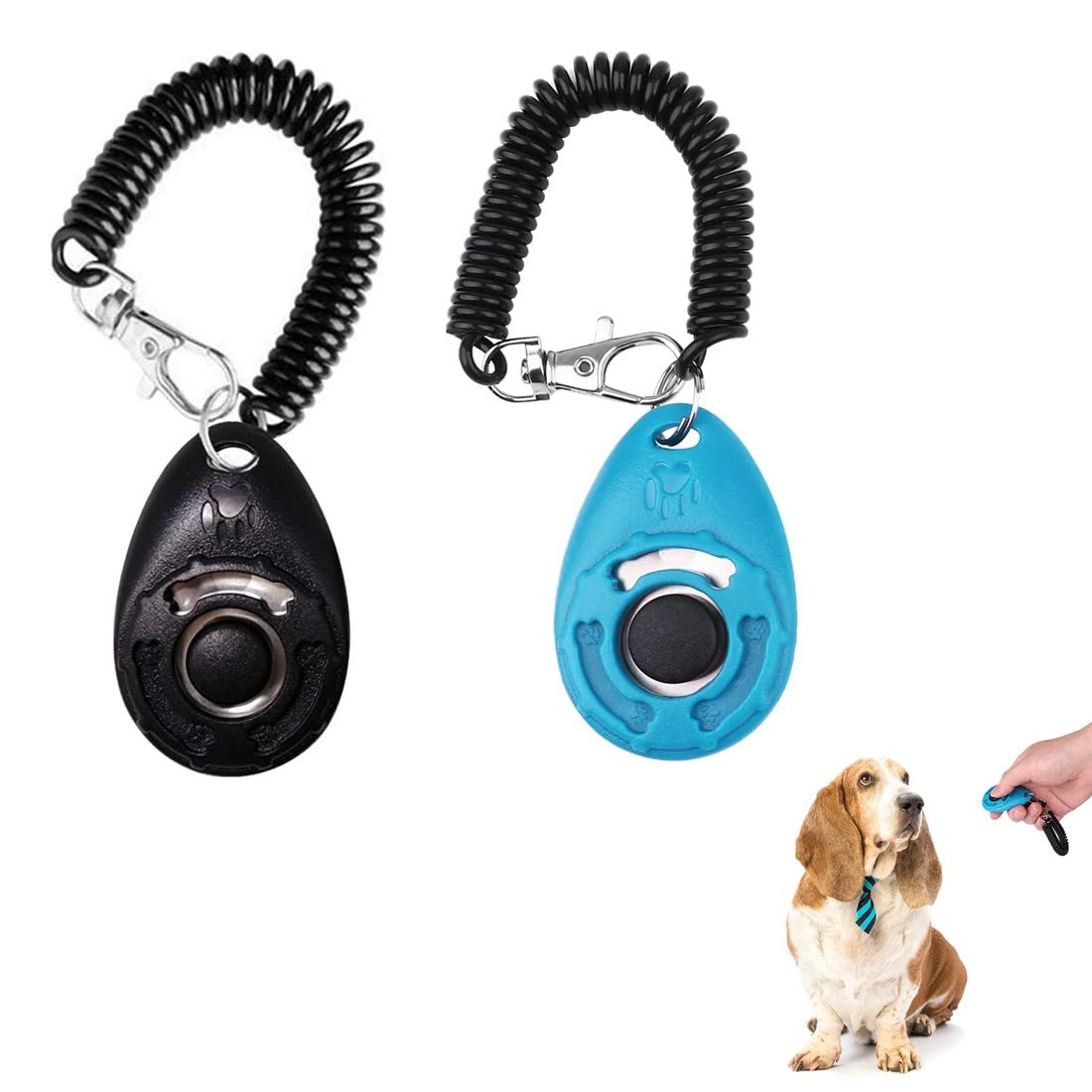 2 Pieces Profesiona Dog Whistle Dog Clicker Whistle Dog Training with Clicker for Professional Pet Training for Dogs, Cats, Birds, Horses
