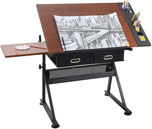 Zxqz Table Pliante Dessin Professionnel Table Grand Bureau Pliant Lift Art Workbench Reglable Dessin Table Avec Espace De Stockage Table De The Color Style3 Amazon Fr Cuisine Maison