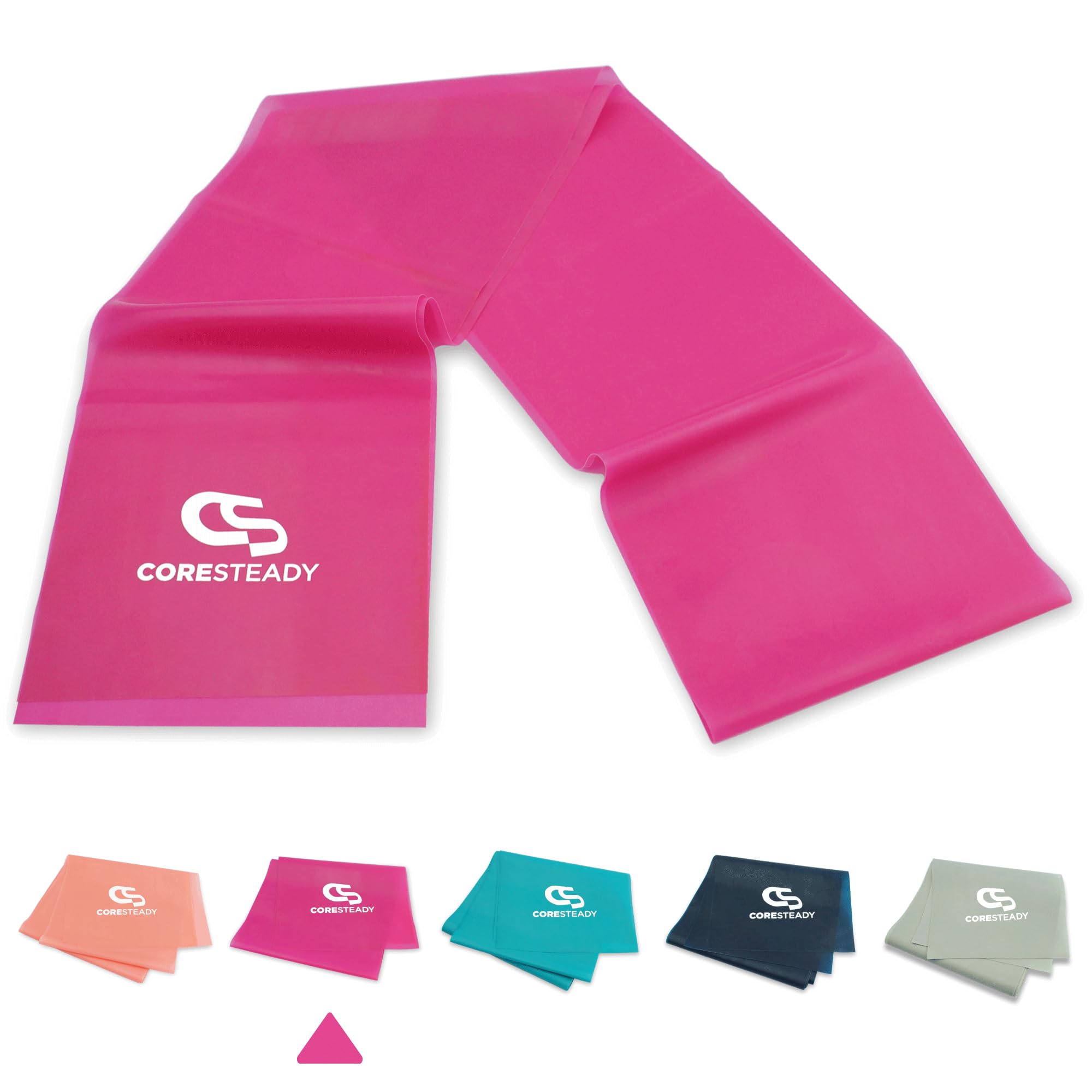 Coresteady Resistance Band For Men & Women - Exercise Band to Build Strength, Flexibility, Muscle & Tone - For Fitness, Stretching, Pilates, Physio & Yoga - With Exercise e-Guide