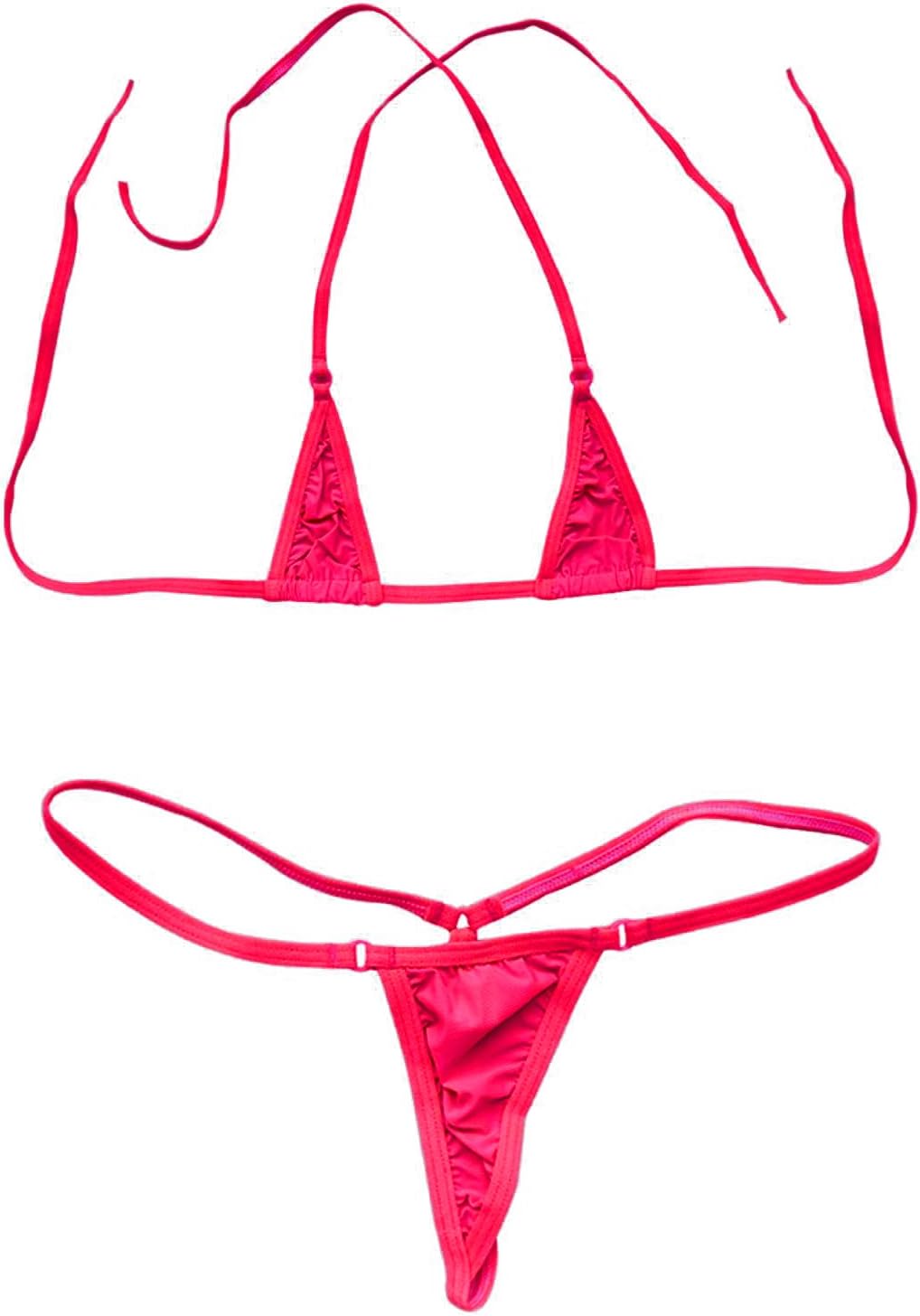EVAbaby Women Micro G-String Bikini 2 Piece Swimsuit Sheer Extreme Mini Thong Set Bathing Suit Swimwear