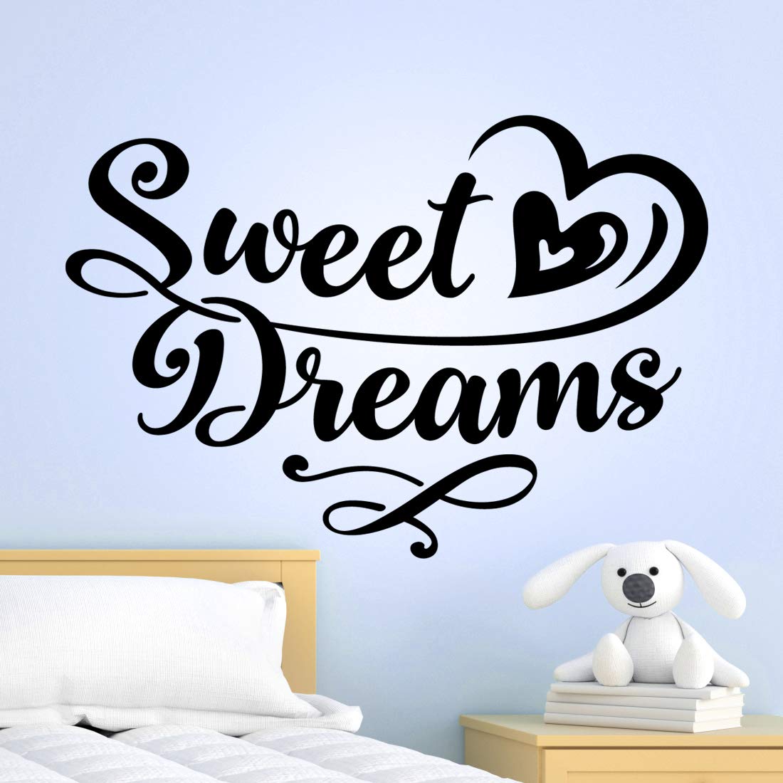 Sweet Dreams Bedroom Wall Sticker Art Stickers Quotes Vinyl Home Decal Quote Room Kid Kitchen Decor Removable Writing Design Dream DIY transfers Inspirational Nursery Decorative Walls Graphics
