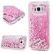 YOKIRIN Galaxy S8 Case, Clear Glitter Bling Sparkly Clear Liquid Cover Shockproof Flexible Silicone Cover Shiny Drop Protection Bumper Soft TPU Shell Protective Case for Samsung Galaxy S8, Pink