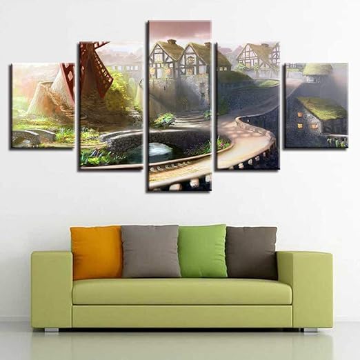 Pollkk 5 Paneles Decoracion Habitacion Pared Hd Impresion Pinturas