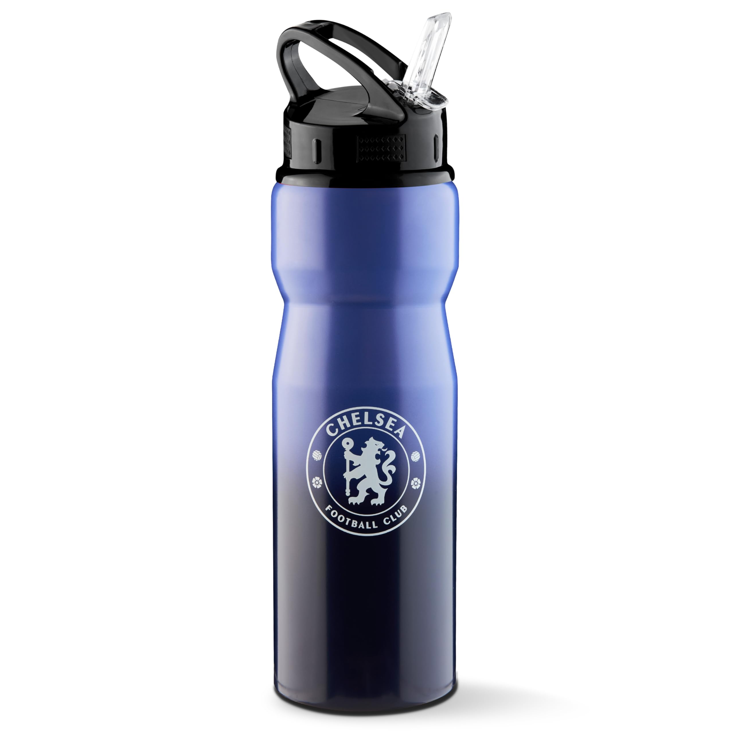 Chelsea FC Water Bottle with Straw - Metal Water Bottle for Football Fans Sports Work Gym Gifts for Men