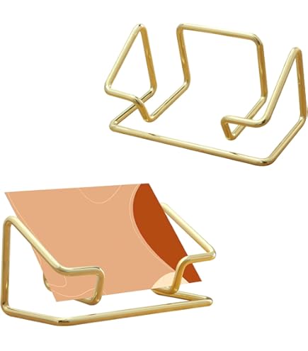 Soporte Para Tarjetas De Visita De Metal - Paquete De 4, Negro Elegante, Para Escritorio