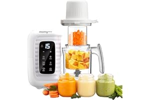 MOMYEASY Baby Food Maker, One Step Baby Food Processor Steamer with Steam Basket, Blender and Steamer Machine for Healthy Hom