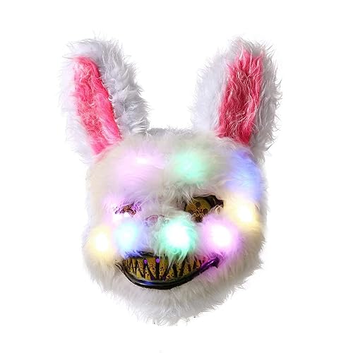 KTKDE Halloween Scary Mask Rabbit Bunny Mask Bloody Plush Animal Head ...