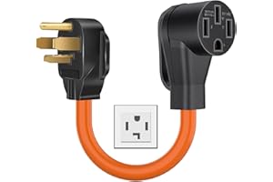H3JANG NEMA 14-30P to 14-50R EV Charger Adapter Cord 4 Prong 30 AMP Dryer to 50 AMP EV Conversion Adapter Only Compatible with Tesla Charger Gen 2 EV Charging ETL & UL Listed