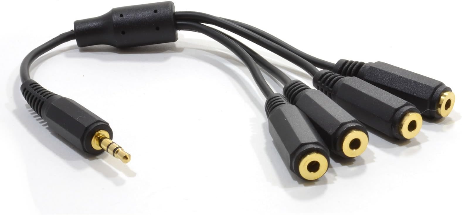 Kenable 4 Way Jack Splitter 3.5mm Stereo Jack Plug to FOUR Sockets Cable 20cm (~8 inch)