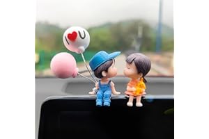 MAXOLO Cute Car Lovely Couple Car Accessories Boy Girl Couples Action Figure Figurines Balloon Ornament Car Decoration Auto Interior Dashboard Accessories for Girls Gifts (Pink)