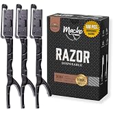 Better Barber 100 Stainless Steel Disposable Straight Edge Razors for Men | Stainless Steel Blade and Guard - Essential Barber Accessories for Close Shaving and Grooming by Better Barber