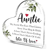 Aunt Gifts,Thank You Gifts for Aunts Mother's Day Birthday Christmas,Unique Auntie Gift Ideas,Lots of Love Acrylic Heart Plaque