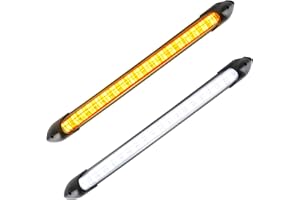 wuyaoyao 2PCS Exterior Car LED Strip Light, 9.25" Flexible Daytime Running Light Strip, Waterproof Sequential Automotive Headlight DRL Turn Signal Lights Strip, Universal Car Accessories