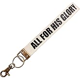 MythDone Make Heaven Crowded Christian Keychain Cotton Wristlet Keychain Bronze Key Fob Soft Car Keychain Wristlet