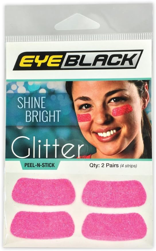 EyeBlack Pink Softball Glitter Eye Black Strips, 2 Pair: Sports & Outdoors