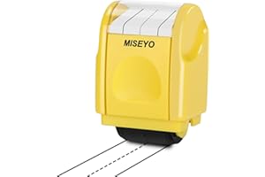 Miseyo Dashed Handwriting Lines Practice Roller Stamp,Self-Inking Line Rolling Stamps for Kids Writing- Yellow