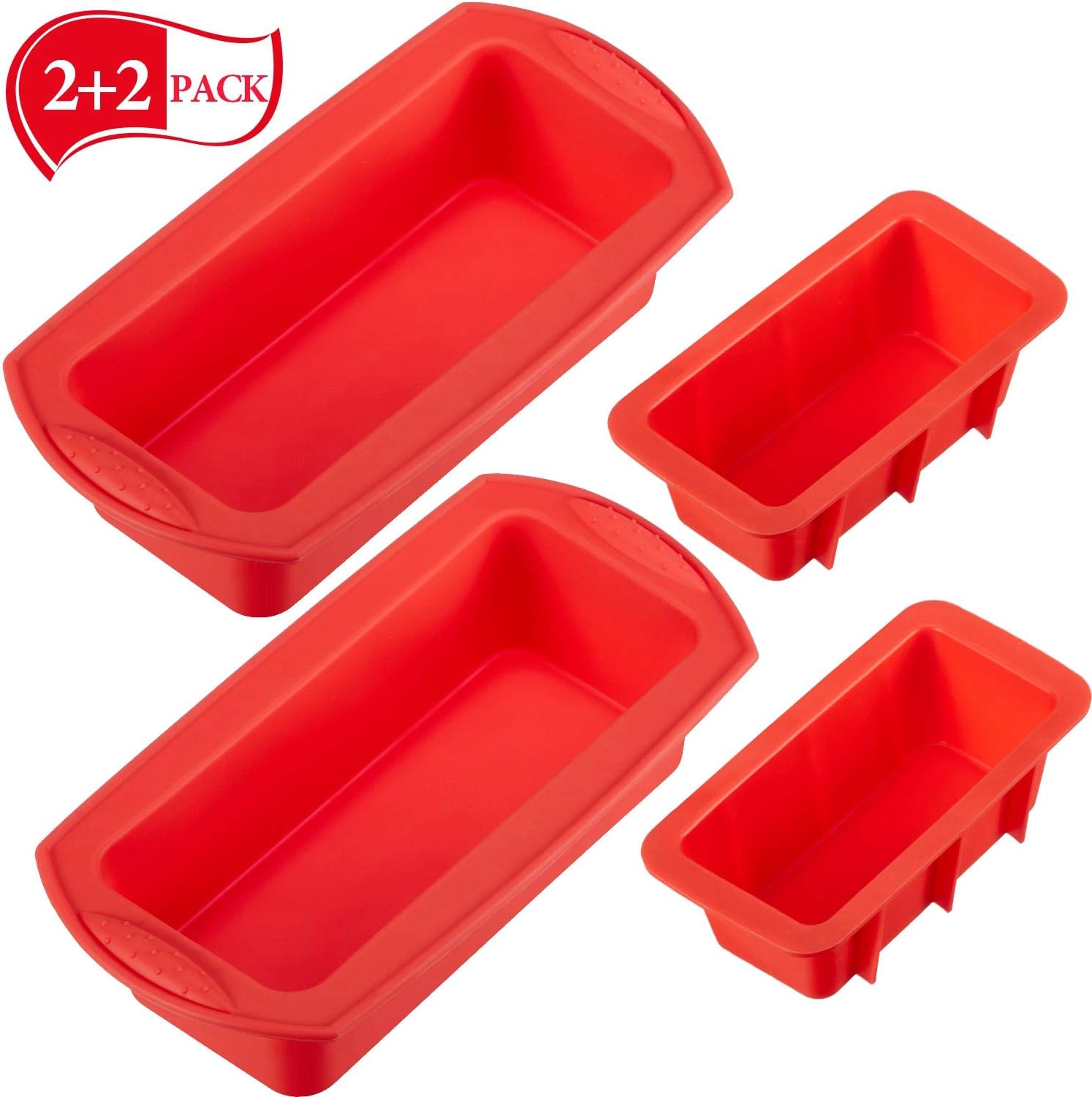 4 Pieces Silicone Loaf Pan Mini Bread Baking Pan Nonstick
