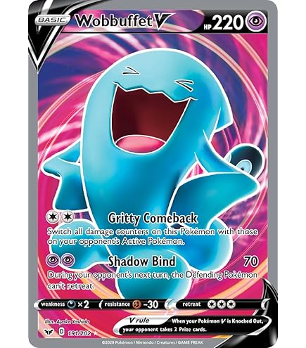Amazon.com: Pokemon – Wobbuffet V 086/202 – Sword & Shield - Ultra Rare –  Foil