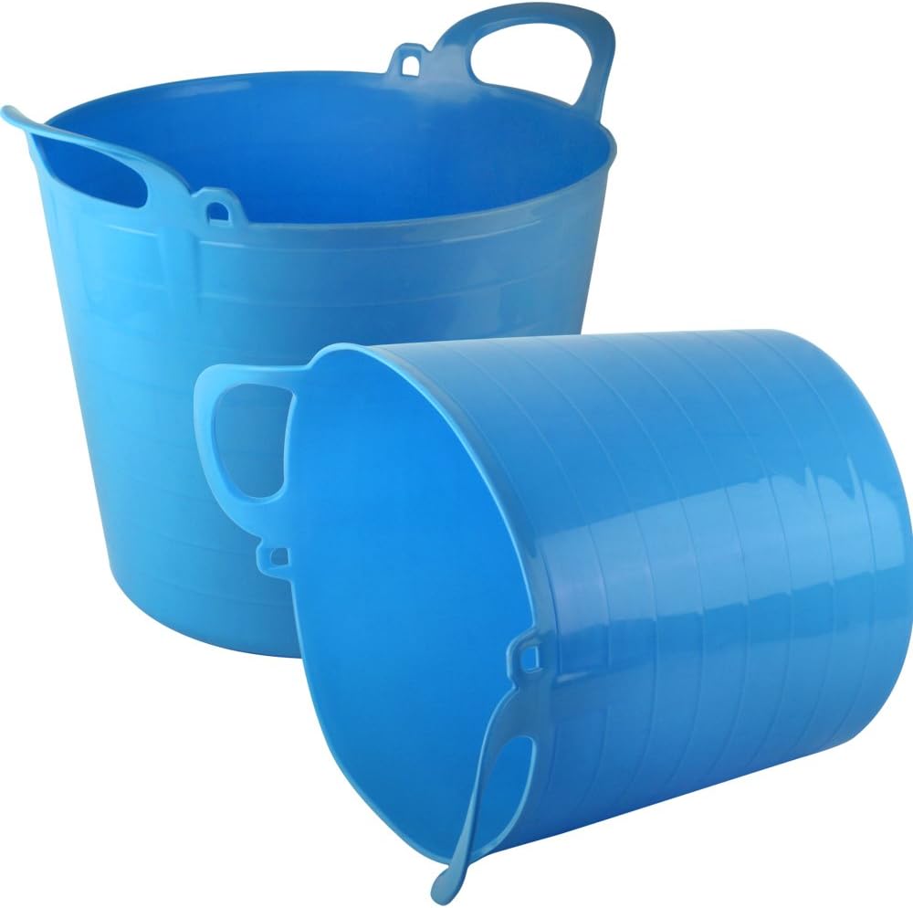 2 Pack of The Chemical Hut Blue 26L Flexi Tub Trug Bucket for Builders