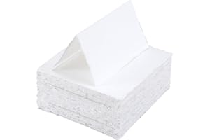 Motiskyy 50 Pcs Deckle Edge Tent Cards Folded to 3.5 x 2 Inches 300 GSM Blank Name Place Cards Deckle Edge Paper for Dinner Table Settings Gift Price Tags Visiting Business Party Supplies