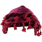DouuYuhet Vintage Twist Durag Scarf Head Wraps Velvet Halo Turban for Men - Tie with Tassel Trim