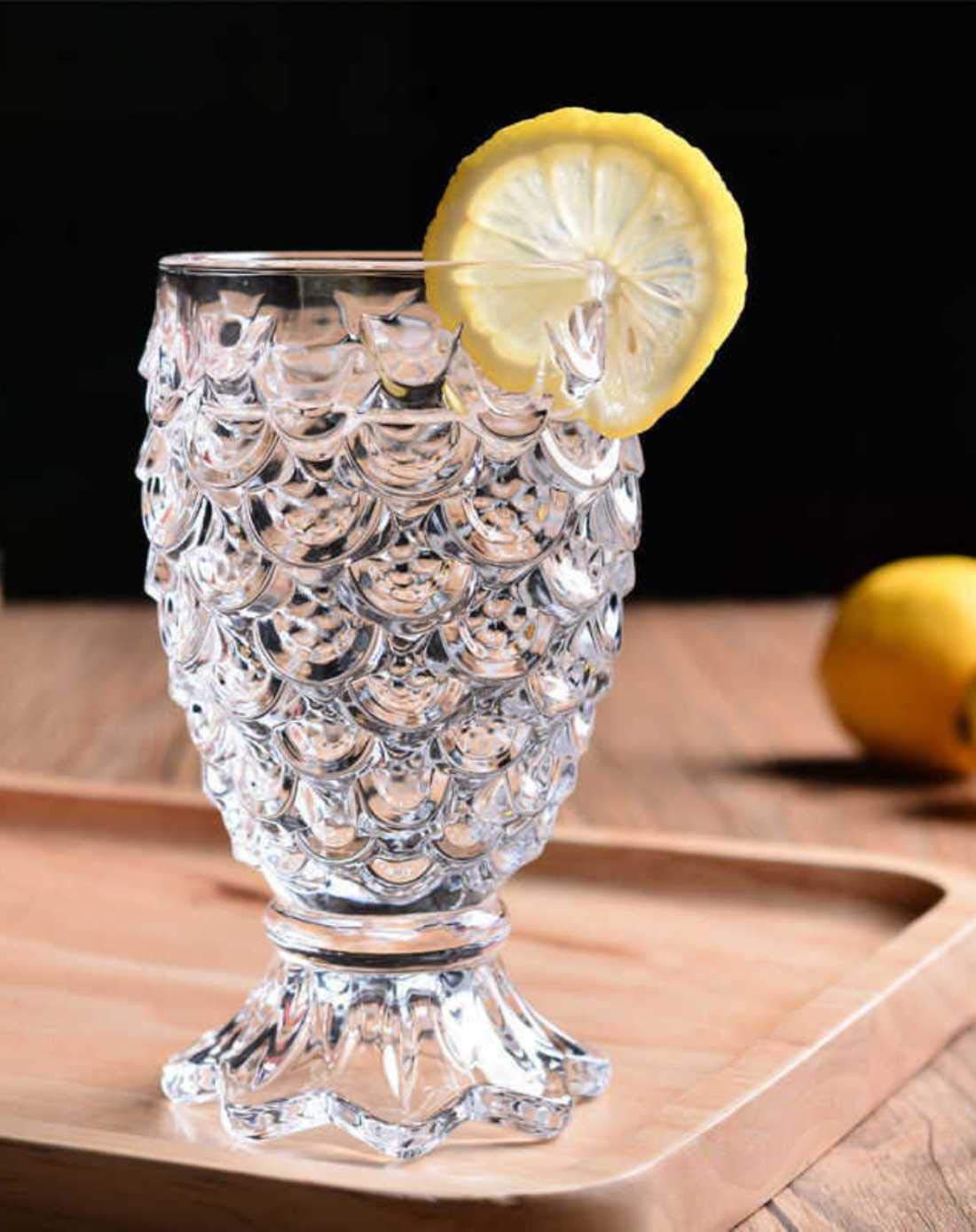 Buy SHOPTR Glassware Crystal Clear Pineapple Shaped Juice Glass Set of