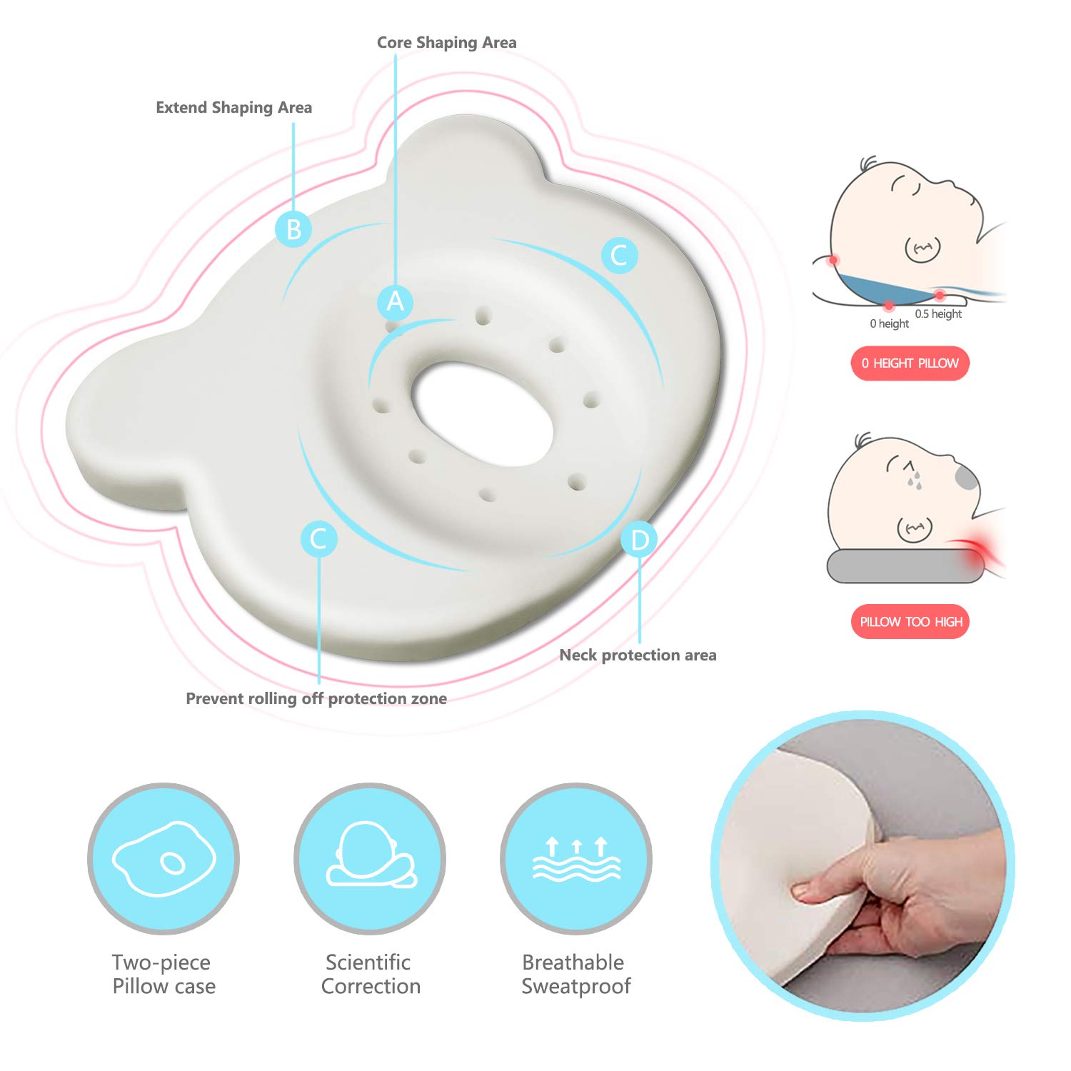 Amazon Com Baby Pillow Newborn Newborn Pillow Flat Head Infant