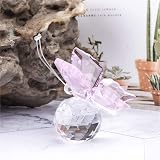 H&D HYALINE & DORA Crystal Flying Butterfly Figurine Glass Ball Base 5in view 2