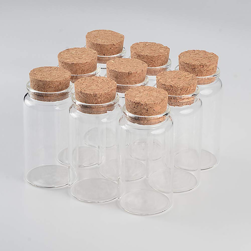 Jarvials Glass Bottles with Cork Stopper for Crafts, 50ml 80ml 100ml 150ml Clear 100ml 100ml Empty Bottles for Wedding Favors