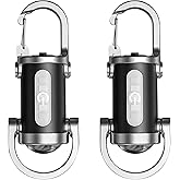 Skywolfeye 2 Pack Rechargeable Keychain Flashlights, EDC Mini Keychain Flashlight 6 Light Modes Waterproof, Compact Pocket COB Light for Night Working, Running, Walking, Camping, Fishing, Hiking