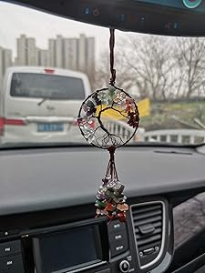 Healing Crystal Decor Tree of Life Car Hanging Accessories 7 Chakras Stones Wall Decor Meditation Ornaments Good Luck Home Decoration