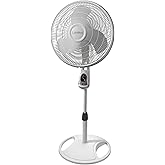 Lasko Oscillating Adjustable Pedestal Stand Fan - 16&rdquo; - 1646 - White | Timer, Remote, For Indoor, Bedroom, Living Room, Home Office, and College Dorm Use