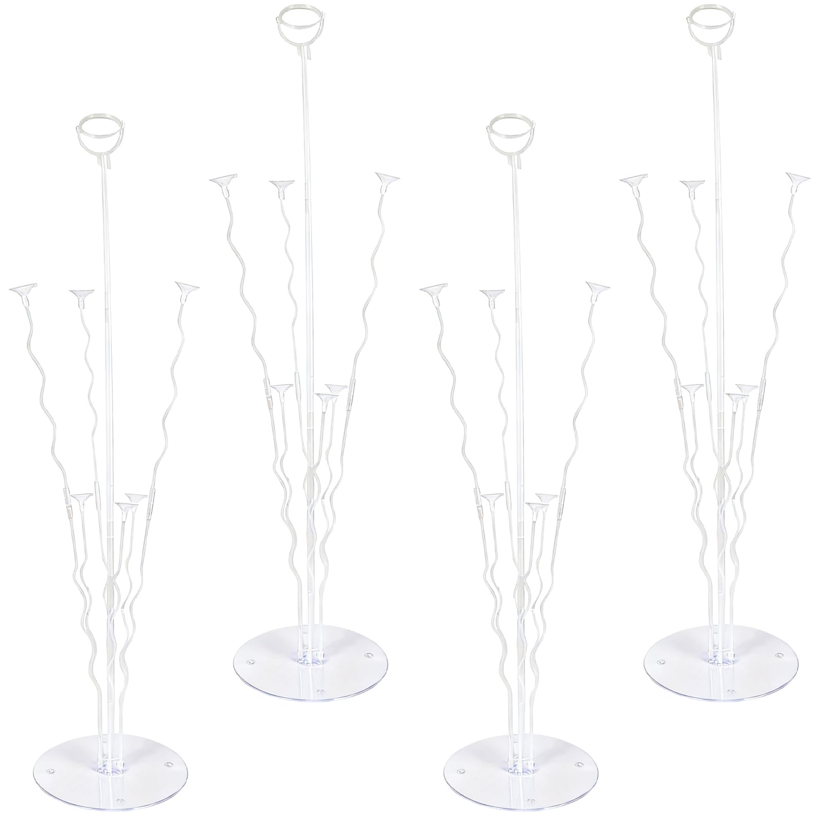 BEHORSE 4PCS 70cm Dining Table Balloon Stand Display Set, Transparent Balloon Sticks, Desktop Balloon Stand Decoration for Birthday Party Wedding Celebration