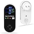 Combination Natural Gas Detector & Carbon Monoxide Detector, 4-in-1 Carbon Monoxide Alarm,Fahrenheit(°F) & Humidity,Propane,Methane,Gas Detector Alarm & CO Detector for Home,RV,Apartment