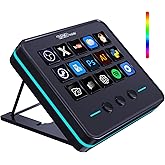 VSDINSIDE Macro Keypad, Stream Controller Deck Gaming Streaming Shortcut Keyboard, 18 Programmable Keys Customizable Visual AI Pad USB Soundboard for OBS, YouTube, Desk Office Setup, Laptop, PC, Mac