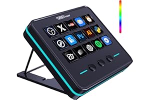 VSDINSIDE Macro Keypad, Stream Controller Deck Gaming Streaming Shortcut Keyboard, 18 Programmable Keys Customizable Visual AI Pad USB Soundboard for OBS, YouTube, Desk Office Setup, Laptop, PC, Mac