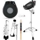 EASTROCK 12 Inches Portable Electronic Practice Drum Pad With Stand,Black | Silent Drum Electric Drum Pad,Suitable for Beginners and Professionals