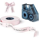 NIIMBOT N1 Satin Ribbon Label, 14mmx5.1m Pink Satin Ribbon, N1 Label Printer Ribbon for Gift, Wedding, Party Decor, Craft Work (Pink)